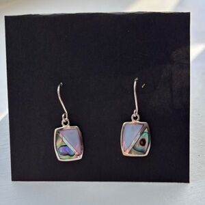 Sterling Silver and Abalone Shell Drop Earrings